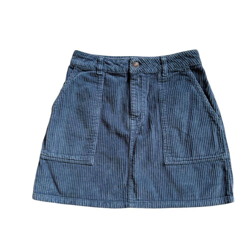 Abercrombie & Fitch Blue Corduroy Mini Skirt Size XS 100% Cotton EUC Chic Girly